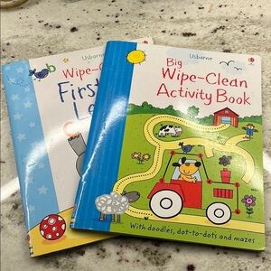 Usborne Wipe-Clean Activity Book Set - Blue, Green, Red